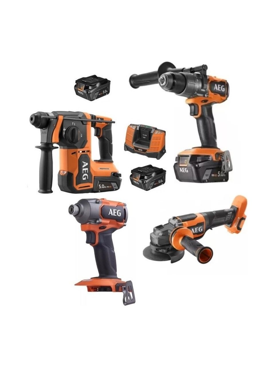 AEG Akülü 4Lü Montaj Seti BBH18BL2+BSS18C3B3 +BSB 18C3BL+BEWS18-115BLPX2