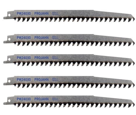 Projahn 64108 220MM Ahşap Kılıç Testere Hızlı Kesim Bıçağı 5 Adet Germany