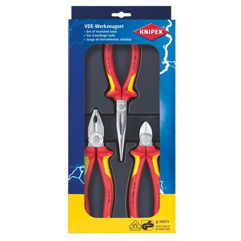 Knipex 002012 VDE izoleli pense seti, 3 parçalı