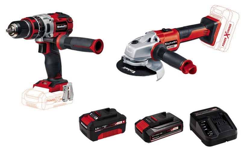 Einhell TE-CD 18 Lİ-İ BL + AXXIO 2Li Akülü Matkap Taşlama Set 1x4Ah 1X2,5Ah