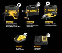 Dewalt DCH133NT + DCD805NT + DCG412NT 2X5AH POWERSTACK AKÜLÜ 3 LÜ SET