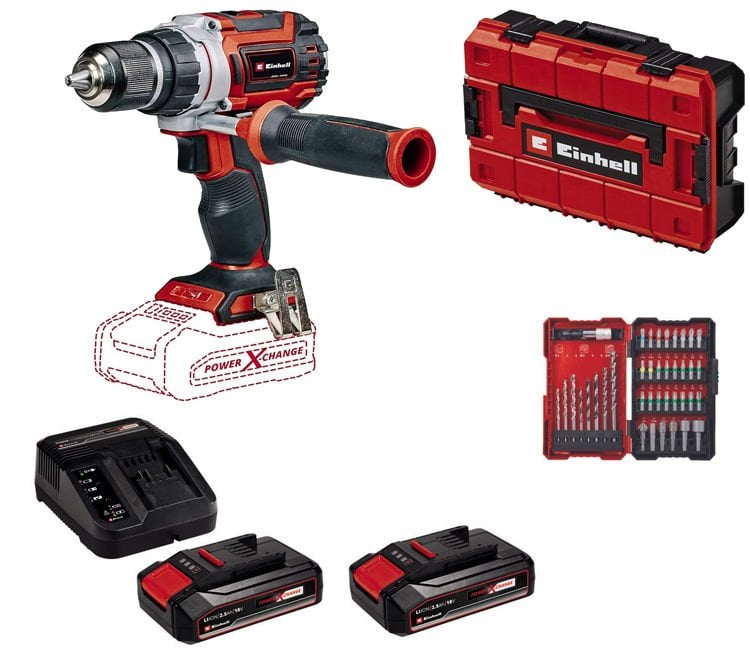Einhell TP-CD 18/60 2X2,5AH Çift Akülü + 39 Parça Ağır Hizmet Çantalı Darbeli Vidalama