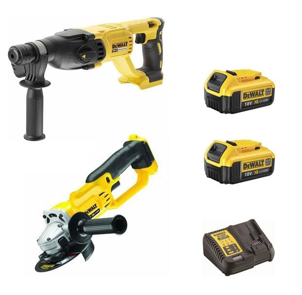 Dewalt DCH133NT + DCG412NT Taşlama Kırıcı Delici 18V 4 Ah Çift Akülü Profesyonel Usta Seti