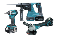 Makita DLX3070TX 18V 5.0 Ah Akülü Set 3'lü Kırıcı Delici - Taşlama - Vidalama