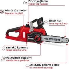 Einhell FORTEXXA 18/30 - Solo, Akülü Ağaç Kesme (Akü ve şarj cihazı dahil değildir)
