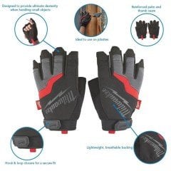 Milwaukee Ağır Hizmet Tipi İş Eldiveni Parmaksız 48229742-48229743