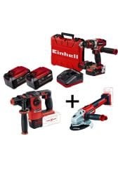 Einhell KİT2 18V Li-ion Akülü Kırıcı Delici + Şarjlı Matkap + Taşlama Seti