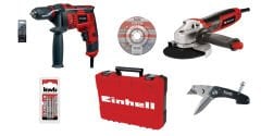 EINHELL ELUSTA KİT2 TC-ID 720/1 E KİT + TC-AG 115/750 KWB ÇOK FONKSİYONLU IŞIKLI ÇAKI + AKSESUARLAR