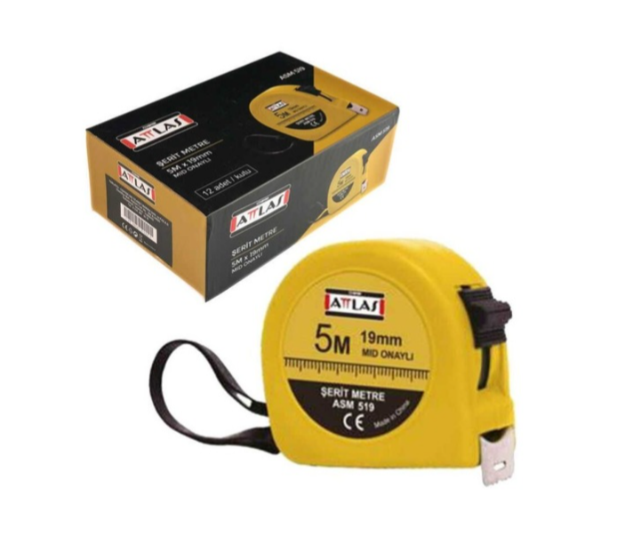 Attlas ASM 519 Şerit Metre 5x19 Mm - 12 Adet