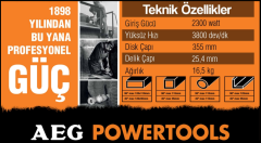 AEG SMT355 Profil ve Metal Kesme Makinası 2300 W