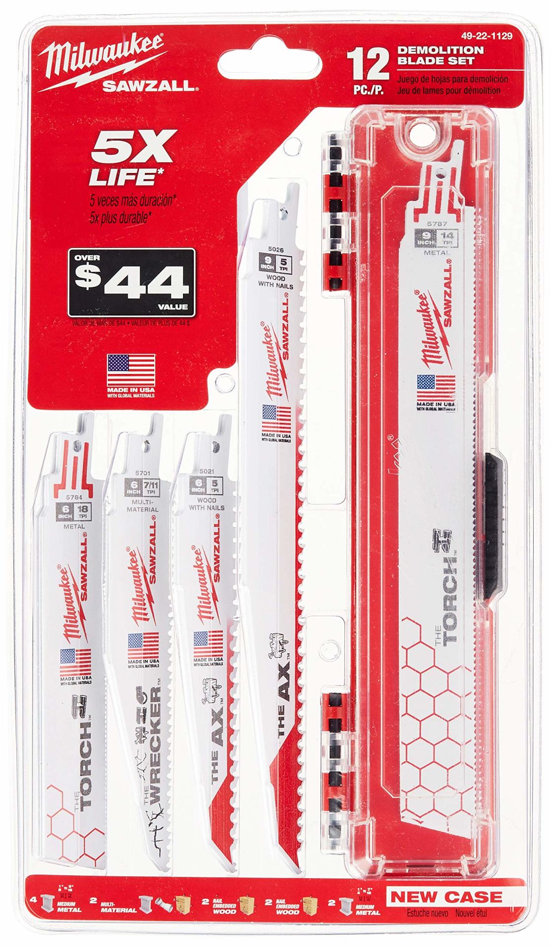 Milwaukee 10 Parça Kılıç Testere Yıkım Bıçak Seti