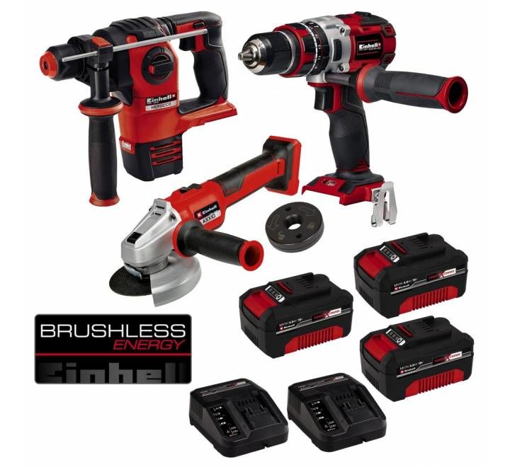 Einhell Kit4 3Lü Kömürsüz Taşlama Matkap ve Kırıcı Delici Set