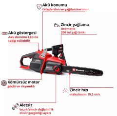 Einhell GP-LC 36/40 Li BL-Solo Akülü Zincirli Testere Akü Hariç 4600050