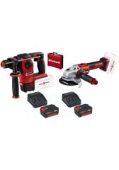 Einhell Herocco Kırıcı Axxio Avuç Taşlama 2 x 4.Ah Starter Kit Akü ve Şarj Ünitesi