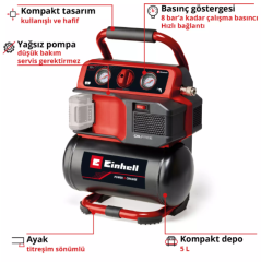 Einhell TE-AC 18/75 Li Of Solo Akülü Kompresör Akü Hariç 4020410