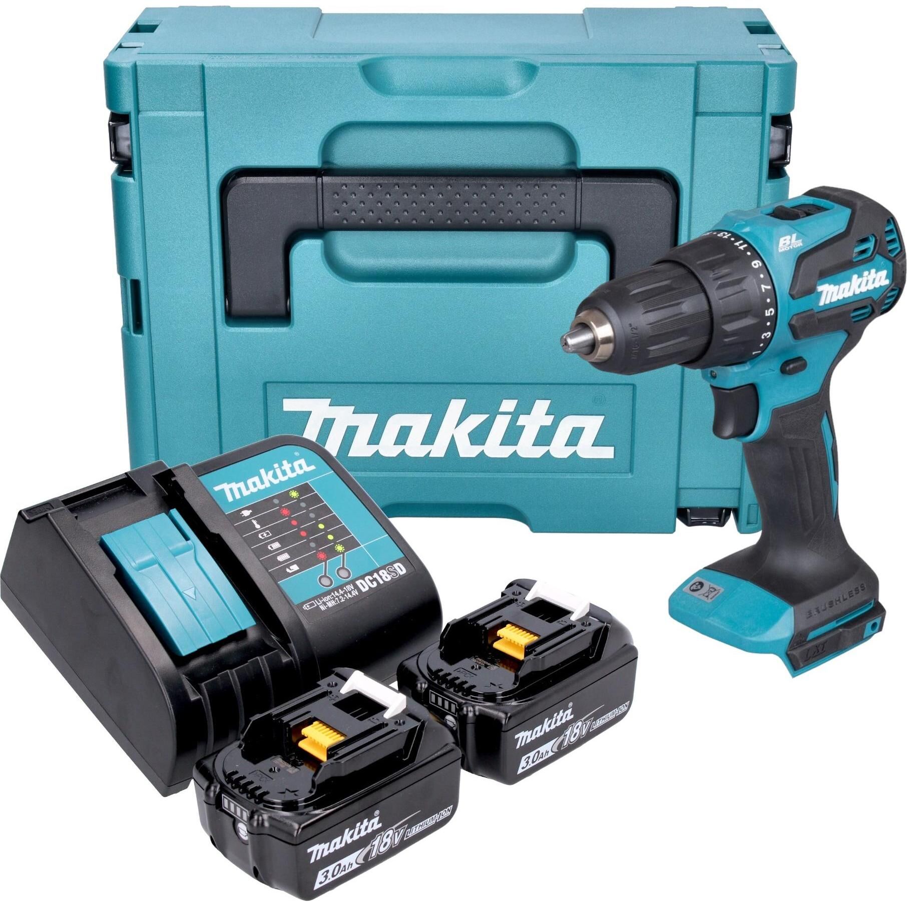 Makita DHP490SFJ  18V 3Ah Çift Akülü Darbeli Kömürsüz Matkap Vidalama