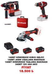 Einhell HEROCCO + TE-CD 18/40 + AXXIO 3 X 18V 4AH Akülü 3 Lü Set