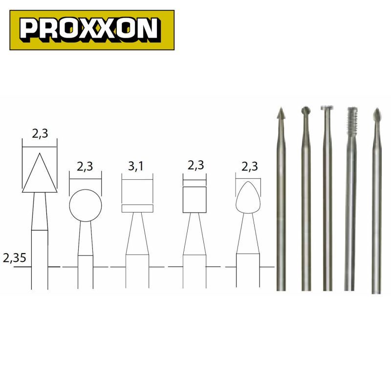 Proxxon 28710 Freze Uç Seti 5'li