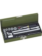 Proxxon 23078 1/4” Cırcır Kollu 32 Parçalı Lokma ve Bits Takımı