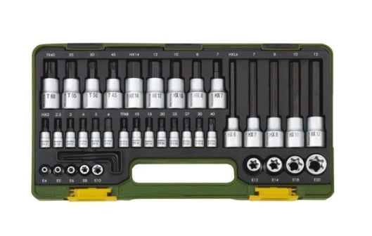 Proxxon 23290 1/4-1/2’’ Cırcır Kollu 42 Parçalı Torx ve Allen Lokma Uç Takımı