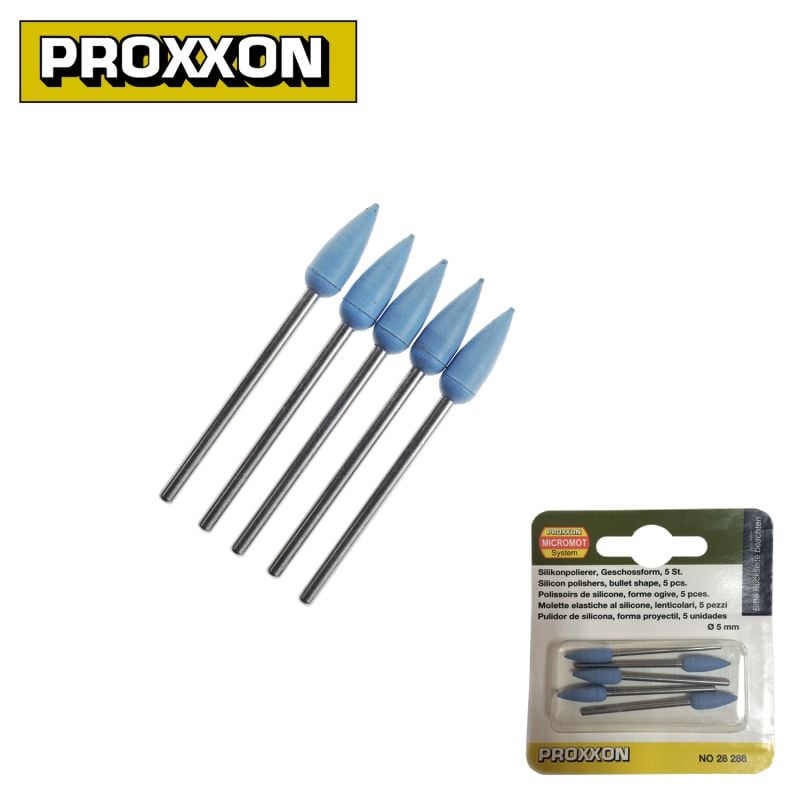 Proxxon 28288 Çam Tipi Silikon Uç Polisaj Seti 5'li