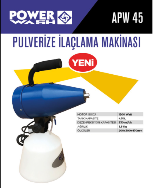 Powerwash APW5 Ulv Sisleme İlaçlama Makinası