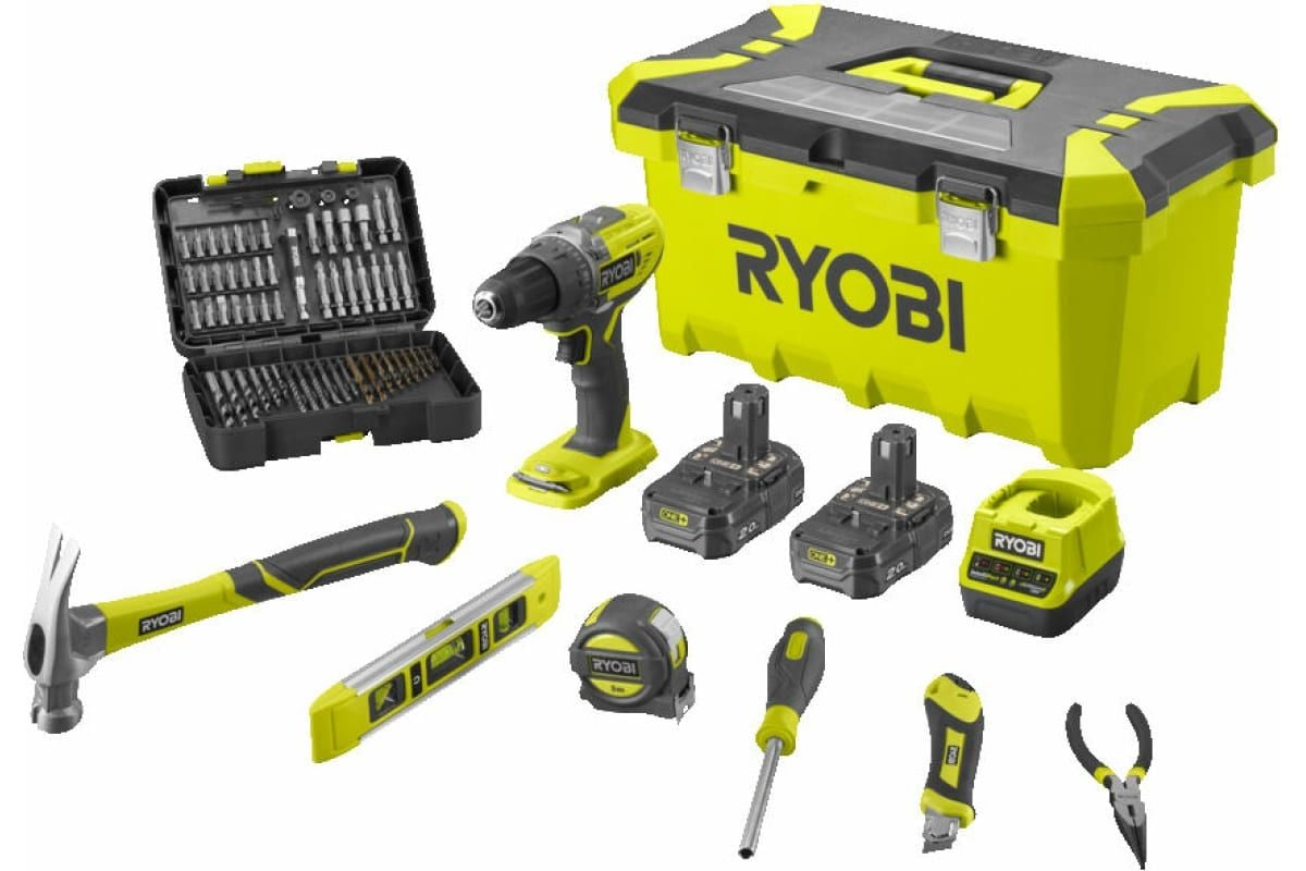 Ryobi R18DD3-220TAH 18V Akülü Matkap Setli