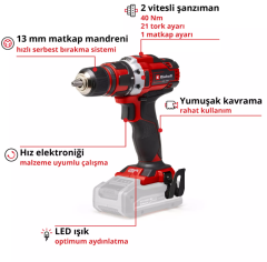 Einhell TE-CD 18/40 Li Akülü Vidalama Matkap Aküsüz Solo 4513925