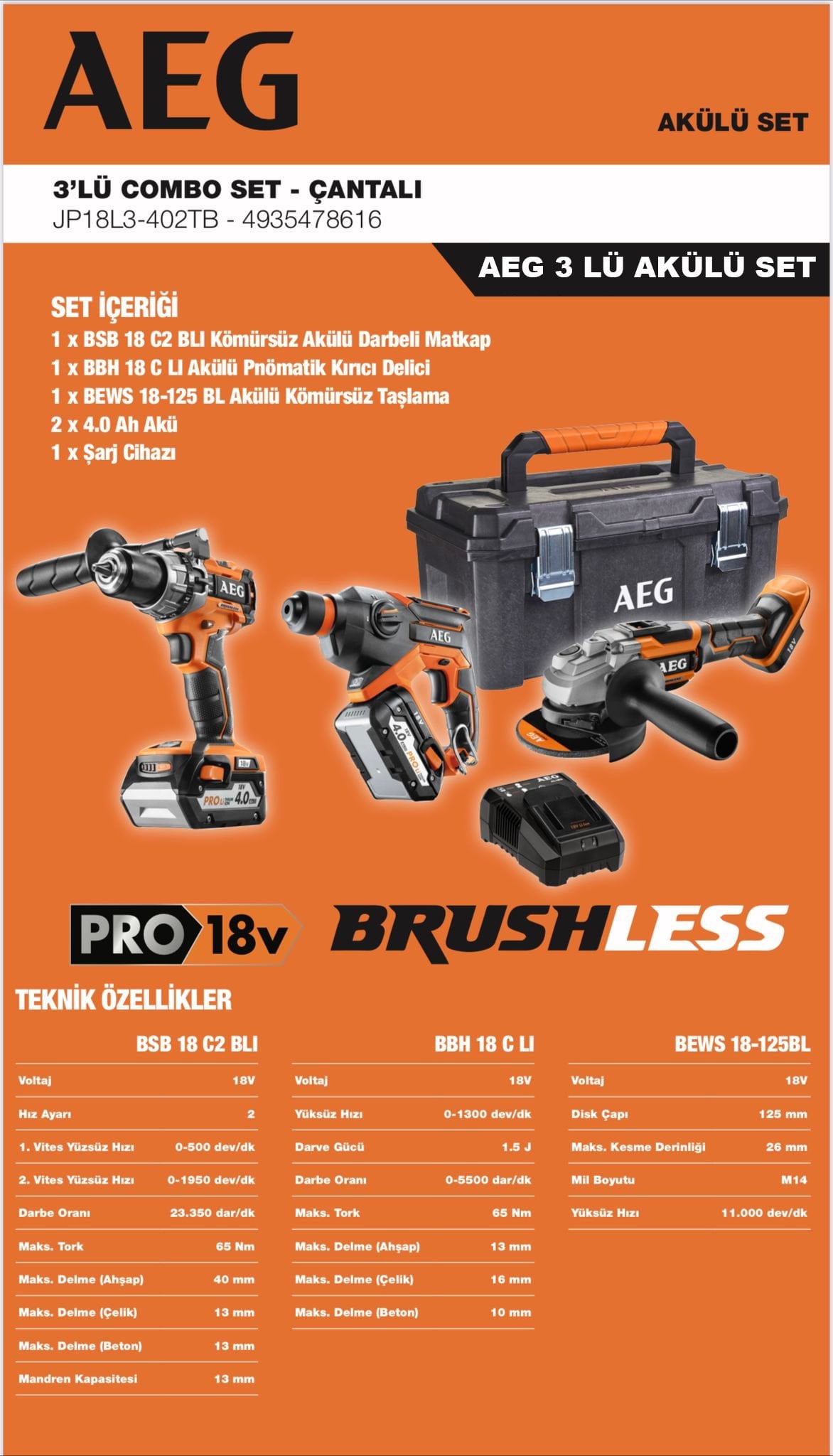 Aeg Akülü 3Lü Set 26.500 ₺